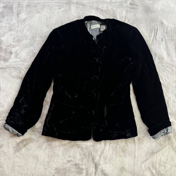 Ann Taylor Black Velvet Jacket - Rayon Blend - Picture 1 of 5